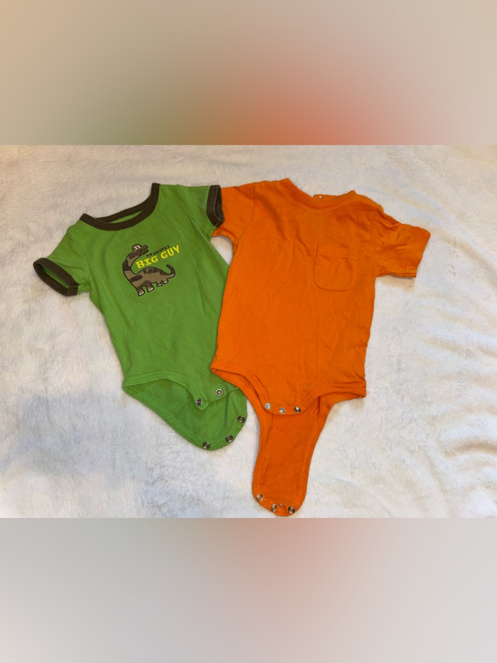 Kids One-Piece Bodysuit Set - Green & Orange